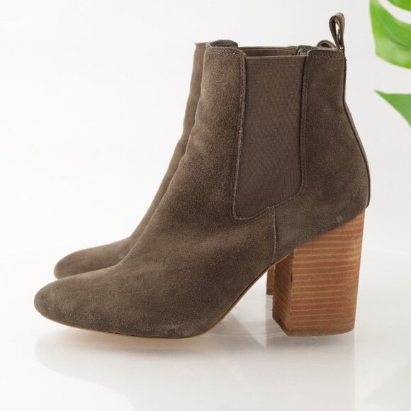 Steve Madden Womens Ravyn Boot Size 9 Taupe Suede Chelsea Block Heel Bootie - Picture 5 of 12